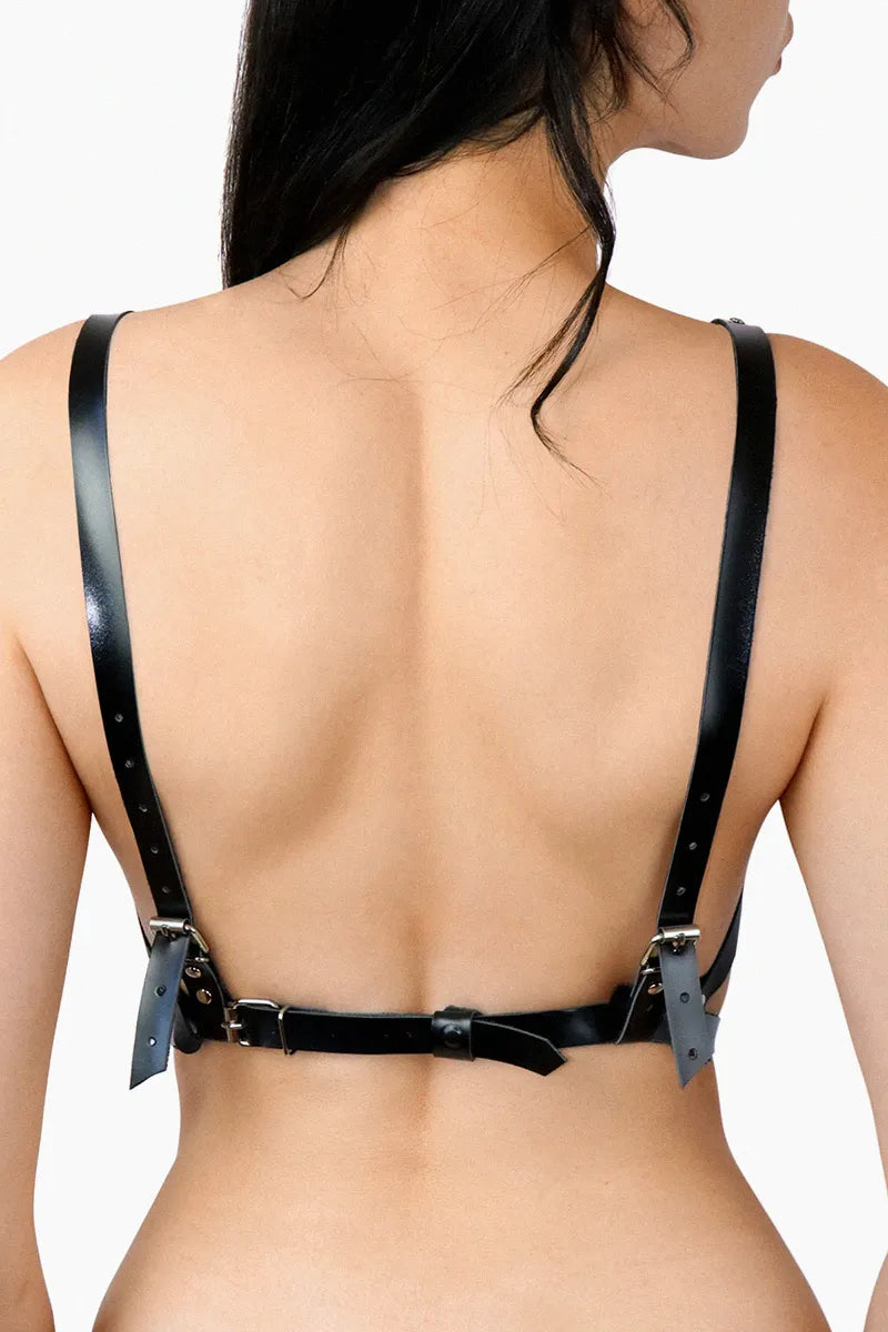 Arnés mujer BDSM de pecho Bondage de Cuero natural Sheron