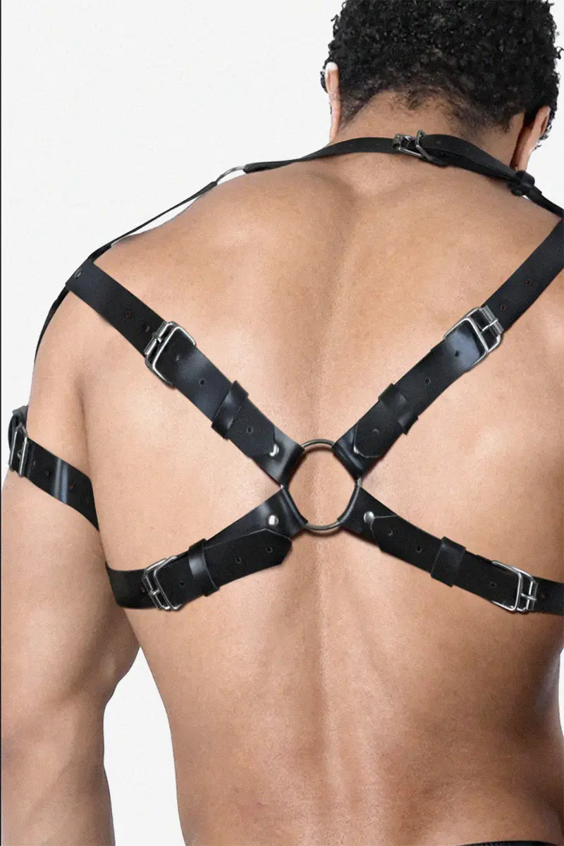 Arnés hombre BDSM de pecho Bondage de Cuero natural Ares