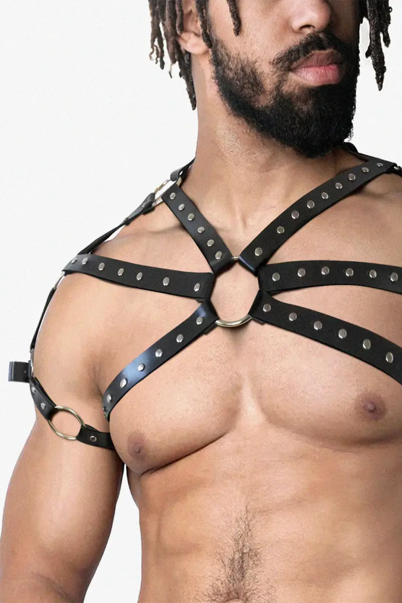 Arnés hombre BDSM de pecho Bondage de Cuero natural Ares