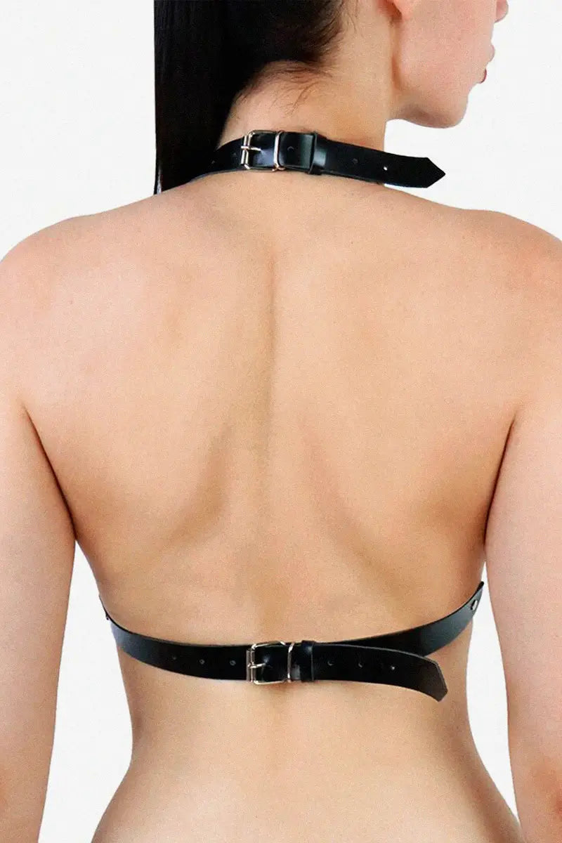 Arnés mujer BDSM de pecho Bondage con púas de Cuero natural Demia