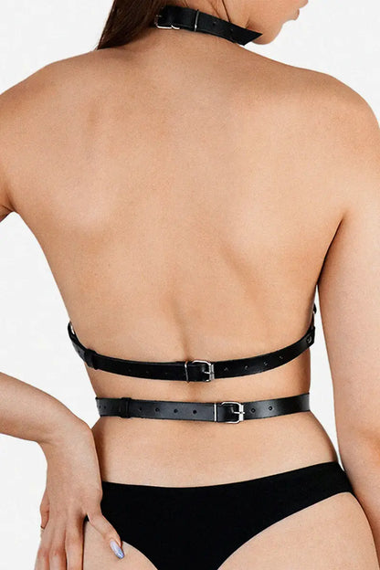 Arnés mujer BDSM de pecho Bondage de Cuero natural Mirra