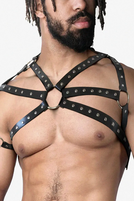 Arnés hombre BDSM de pecho Bondage de Cuero natural Ares