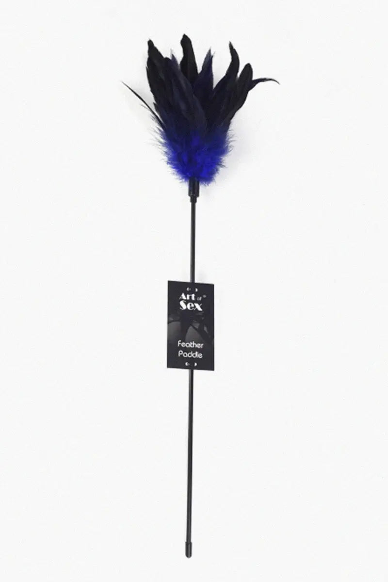 Cosquilleador Art of Sex - Feather Paddle, pluma de gallo joven, color azul