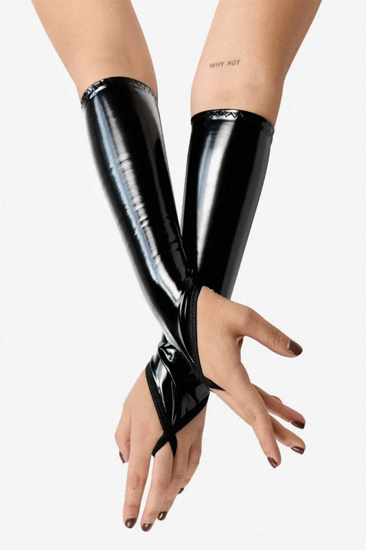 Guantes BDSM Fetish Vinilo cortos sin dedos Lora