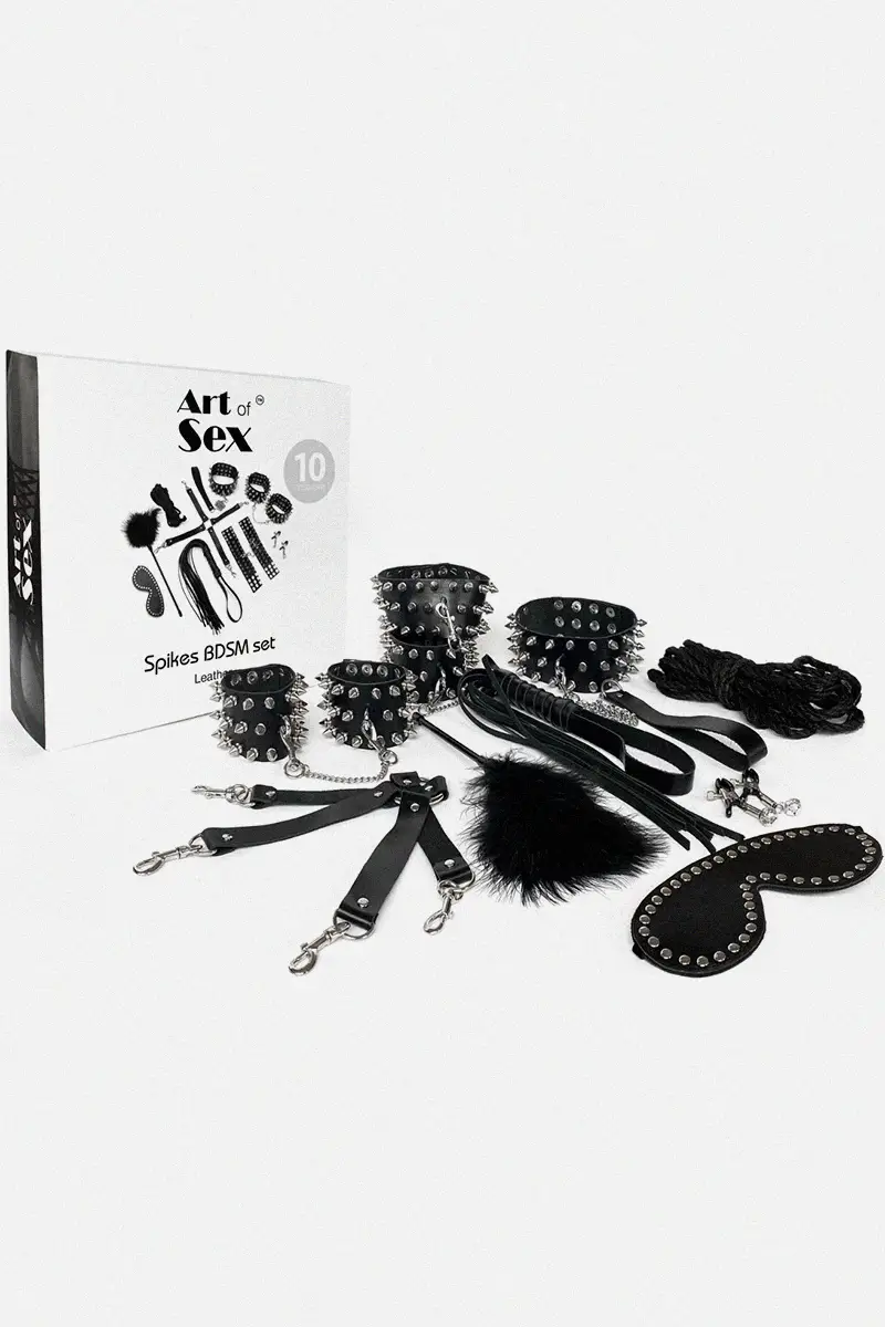 Kit de Bondage y BDSM de cuero natural Spikes
