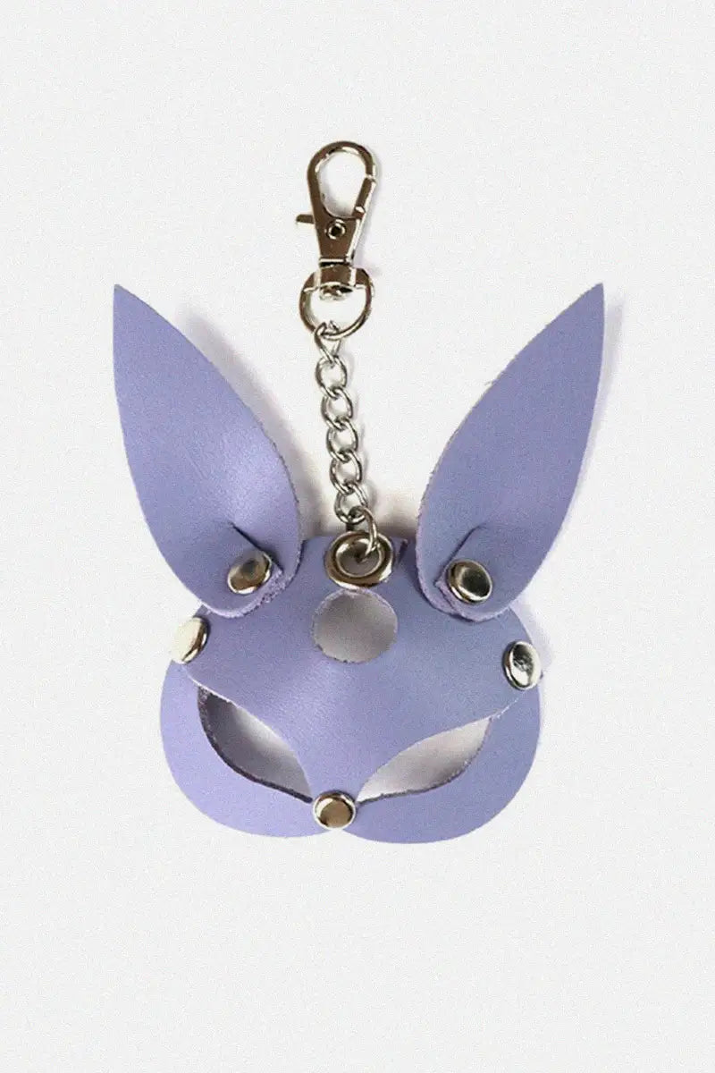 Llavero con mosquetón para llaves Art of Sex Bunny, cuero natural lavanda