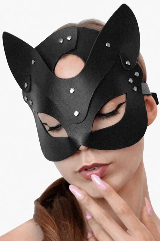 Máscara BDSM De Cuero de Gata Cat Mask