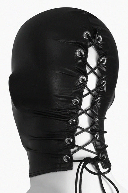 Máscara BDSM de vinilo ojos abiertos, boca abierta