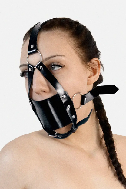 Mordaza-máscara BDSM con bola de plástico Slave