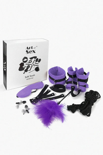 Set BDSM Art of Sex - Soft Touch BDSM Set, 9 piezas, morado