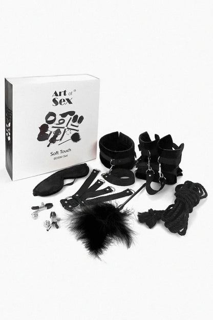 Set BDSM Art of Sex - Soft Touch BDSM Set, 9 piezas, negro