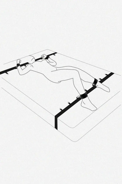 Sistema de sujeción para cama BDSM Stretching Love Art of Sex