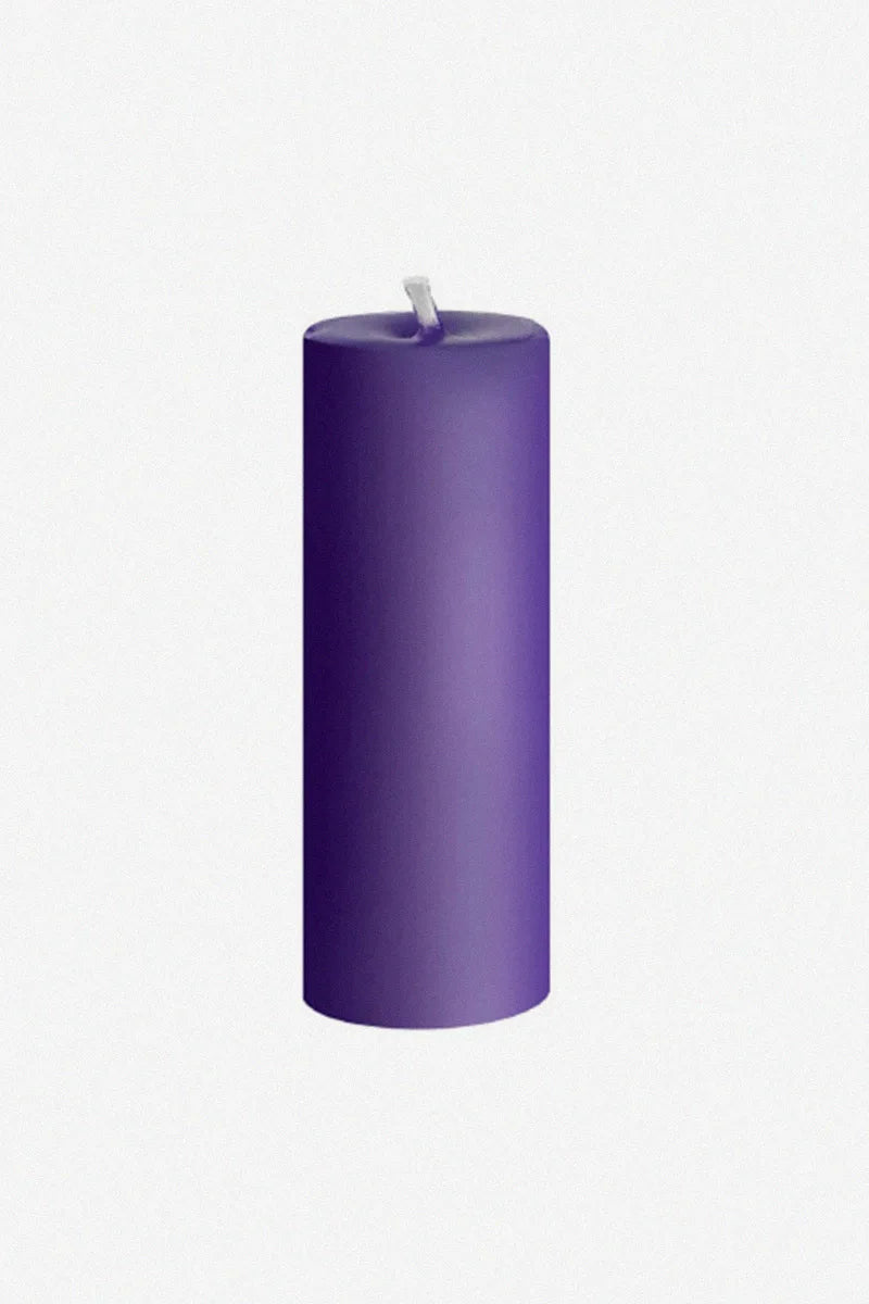 Vela de Cera de Baja Temperatura Morada M 15 cm